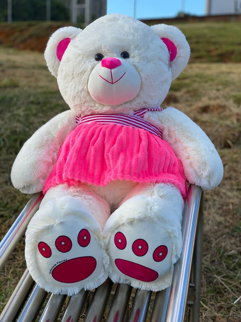 Peluche de osa con vestido 1m