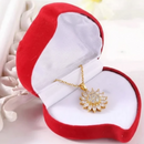 Collar Girasol Giratorio Caja Corazon