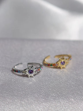 Rapunzel Colorful Sun Ring, Princess Ring, 925 Sterling Silver